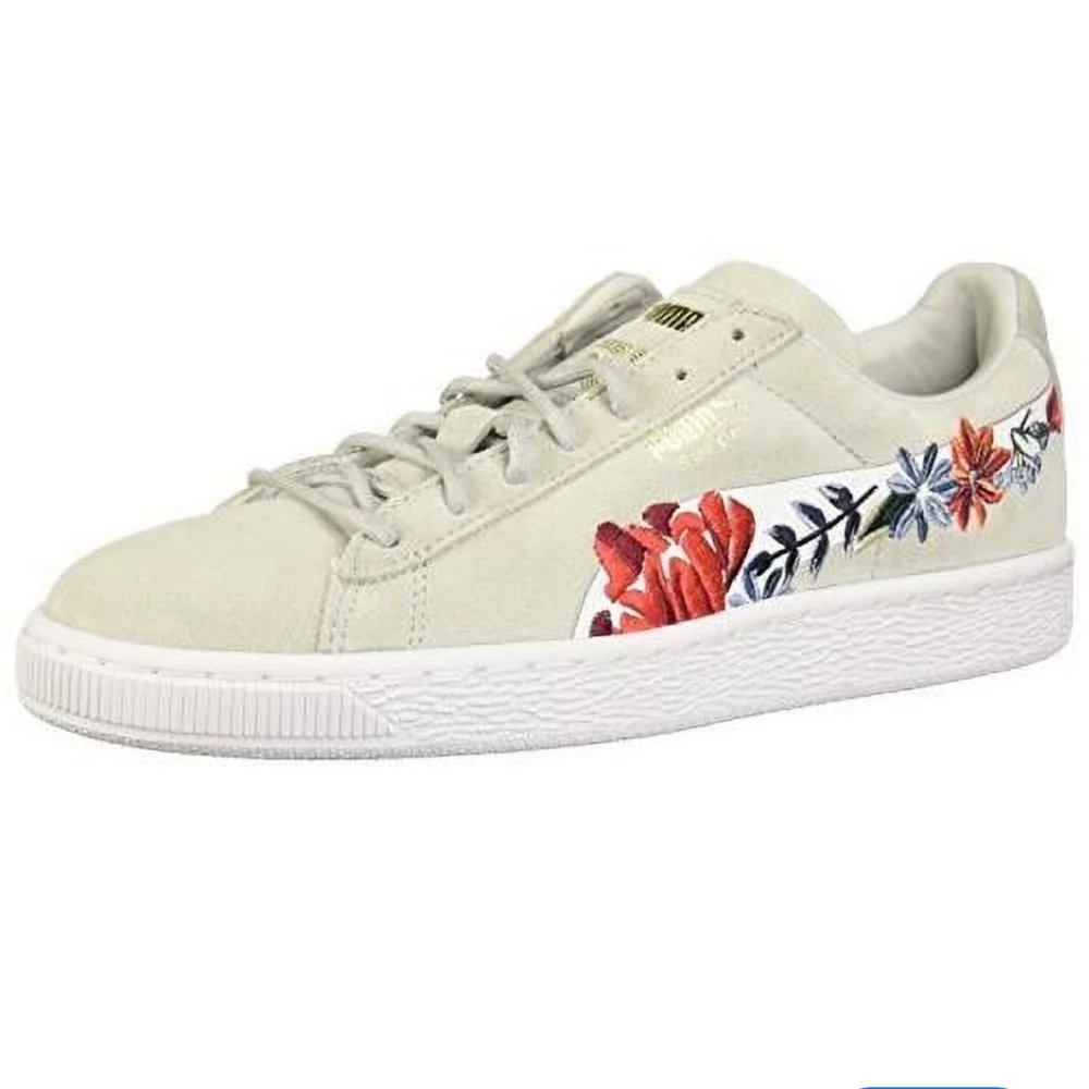 PUMA Women's Suede Hyper Embellished Sneakers -  Floral Design Women’s Size 8.5